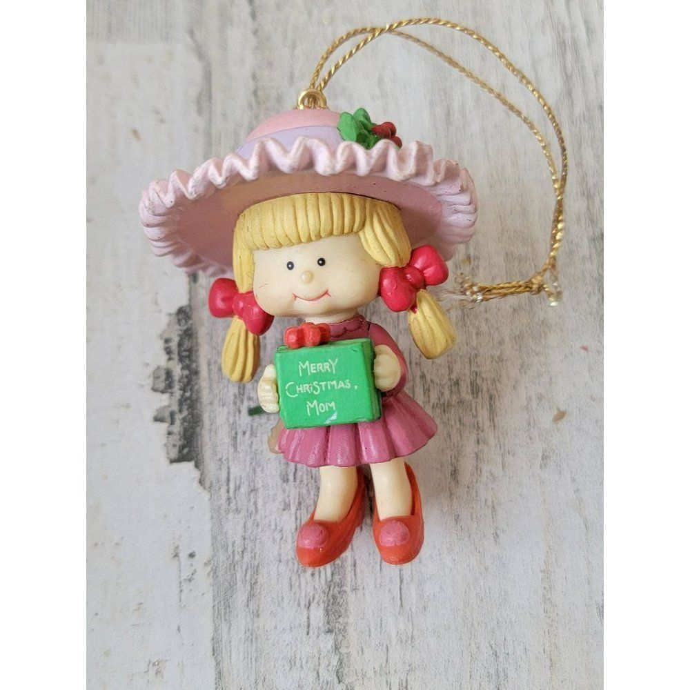 Merry Christmas Mom little girl‎ dress up ornament Xmas decor